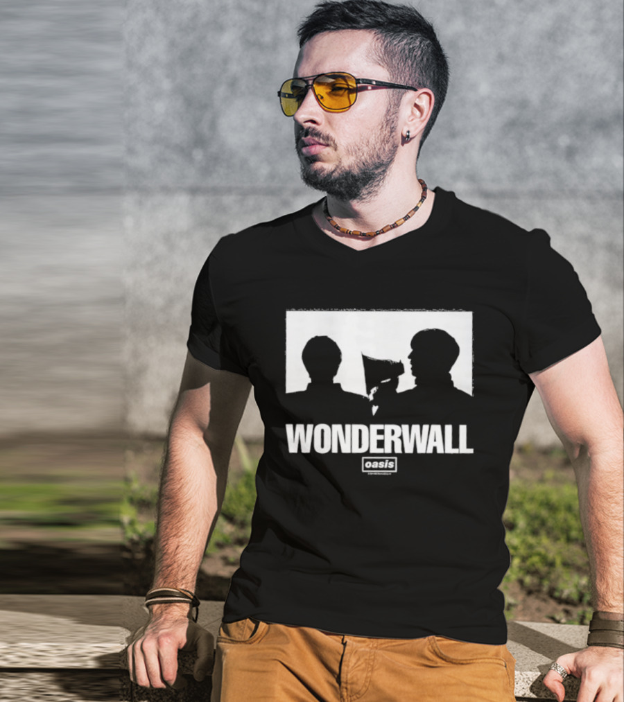 Oasis Wonderwall Silhouette Iconic Music Tribute T-Shirt