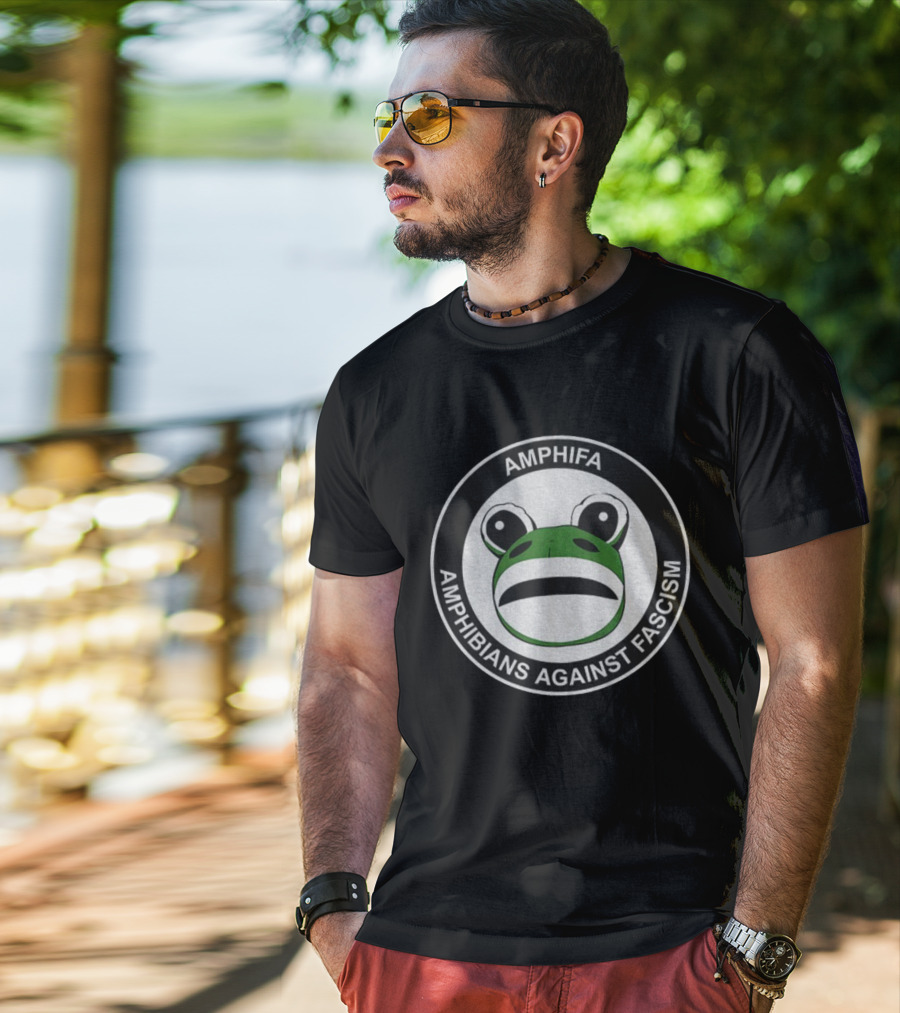 Amphifa Amphibians Against Fascism Portland Frog T-Shirt
