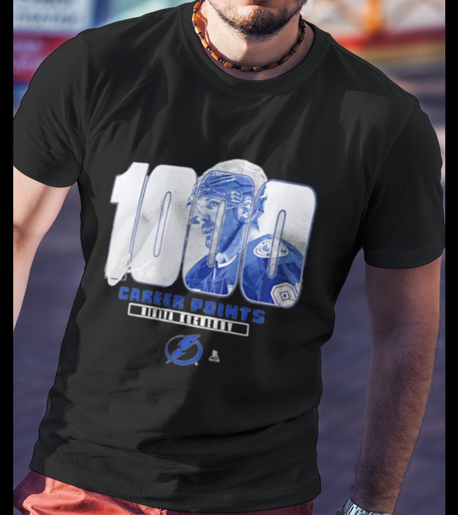 Tampa Bay Lightning Nikita Kucherov 1000 Career Points Signature T-Shirt