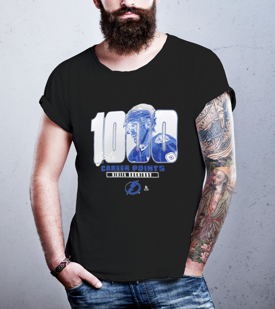 Tampa Bay Lightning Nikita Kucherov 1000 Career Points Signature T-Shirt