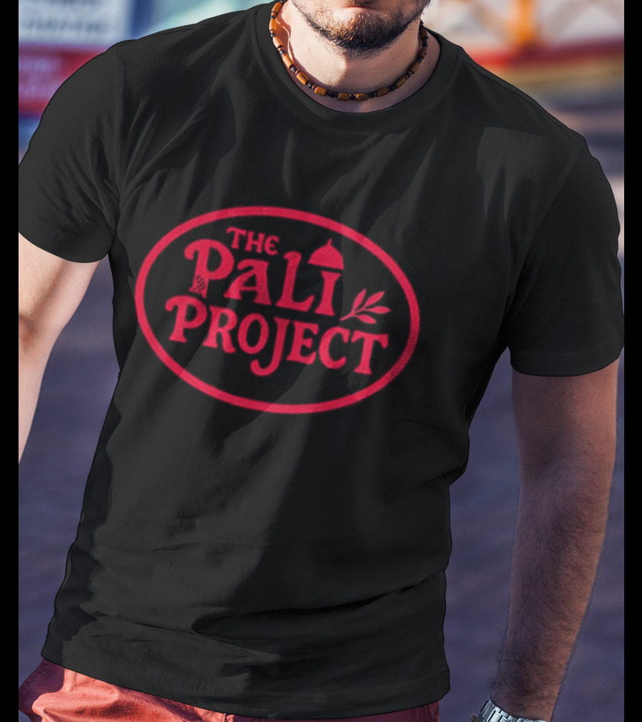 The Pali Project Heritage Red Text Oval Icon T-Shirt