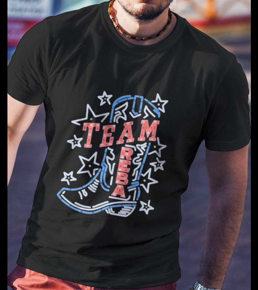 Team Reba Neon Boot Stars T-Shirt