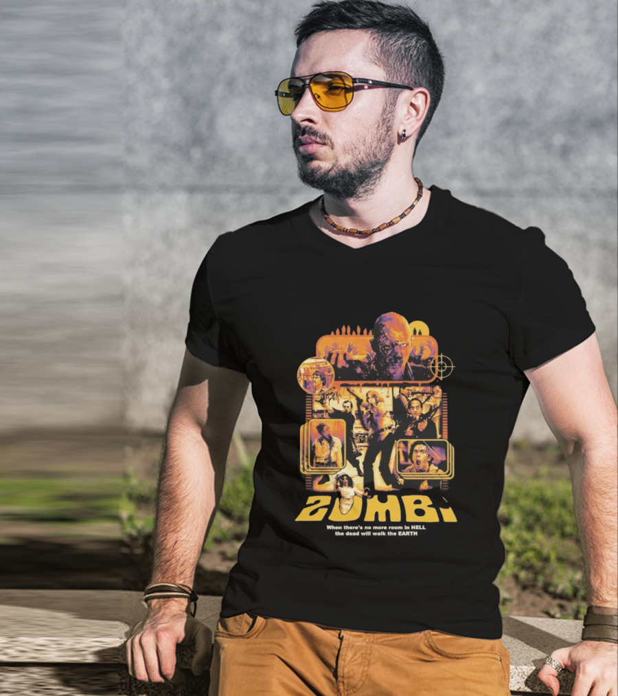 Zombi Classic Horror When There’s No More Room In Hell The Dead Will Walk The Earth T-Shirt