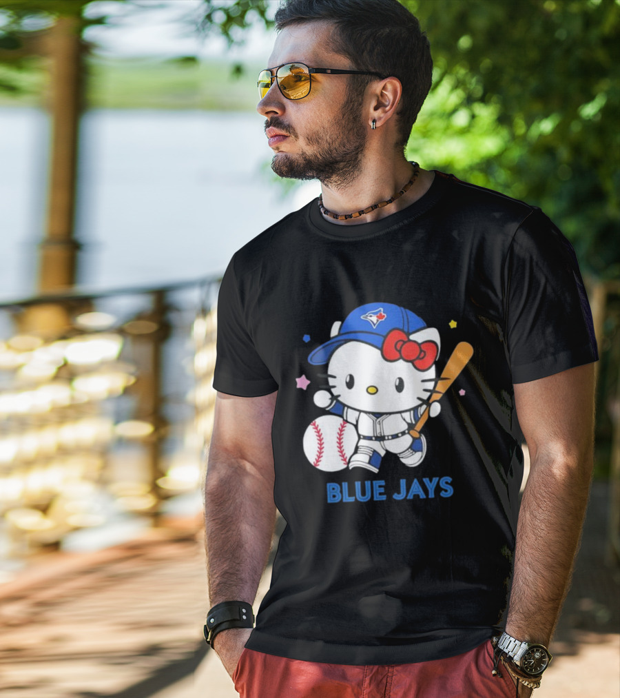 Toronto Blue Jays Hello Kitty Baseball Player Collaboration T-Shirt