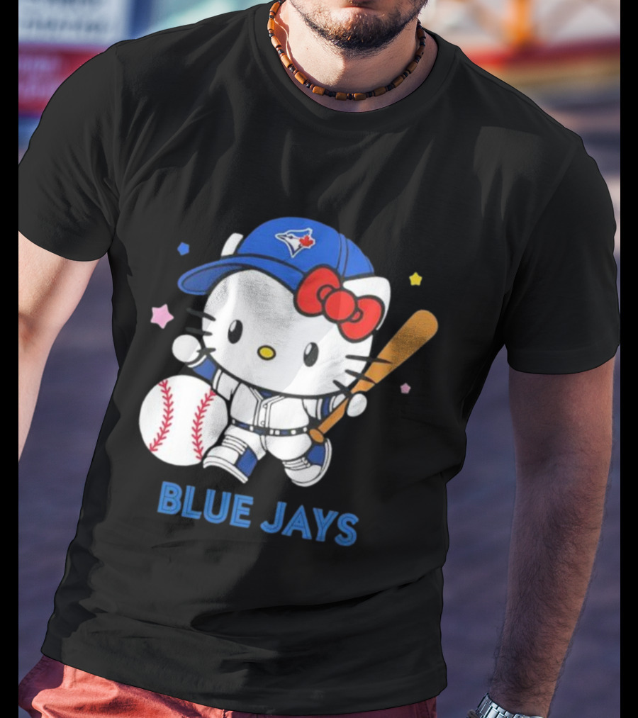 Toronto Blue Jays Hello Kitty Baseball Player Collaboration T-Shirt