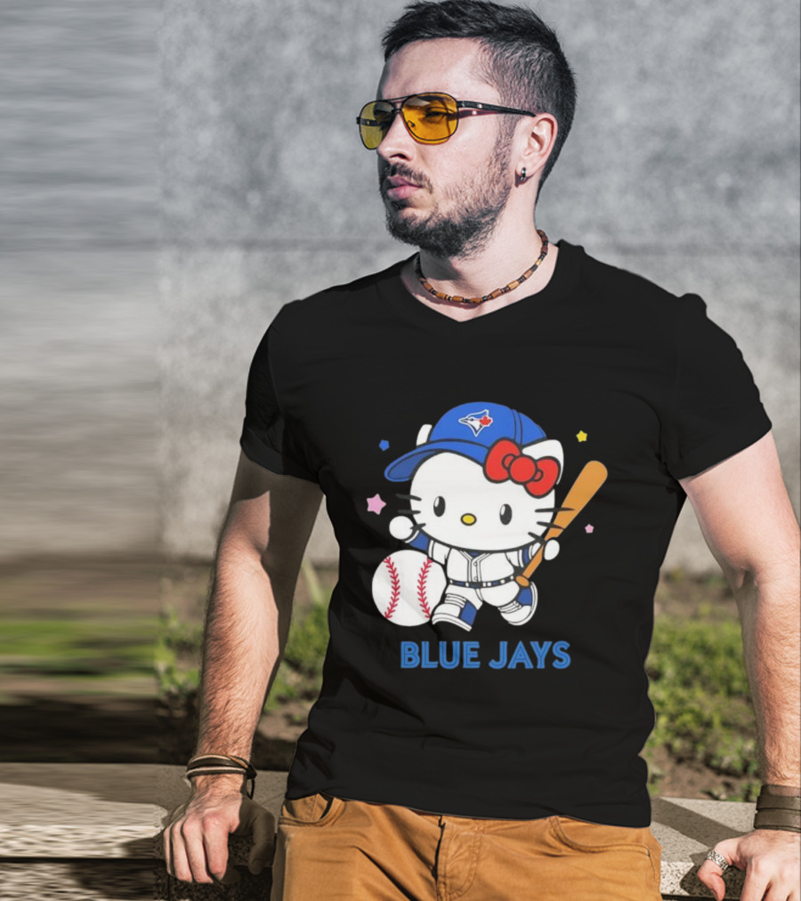 Toronto Blue Jays Hello Kitty Baseball Player Collaboration T-Shirt