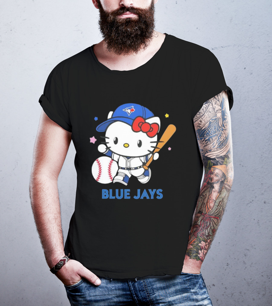 Toronto Blue Jays Hello Kitty Baseball Player Collaboration T-Shirt