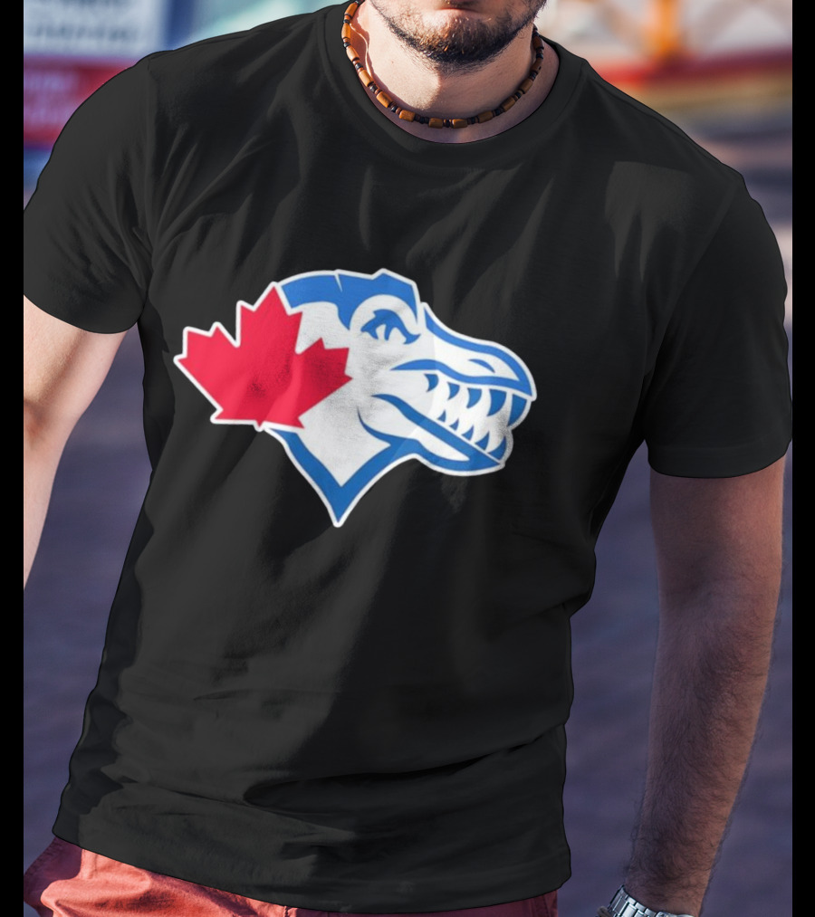 Toronto Raptors Blue Jays Mashup Maple Leaf Emblem T-Shirt