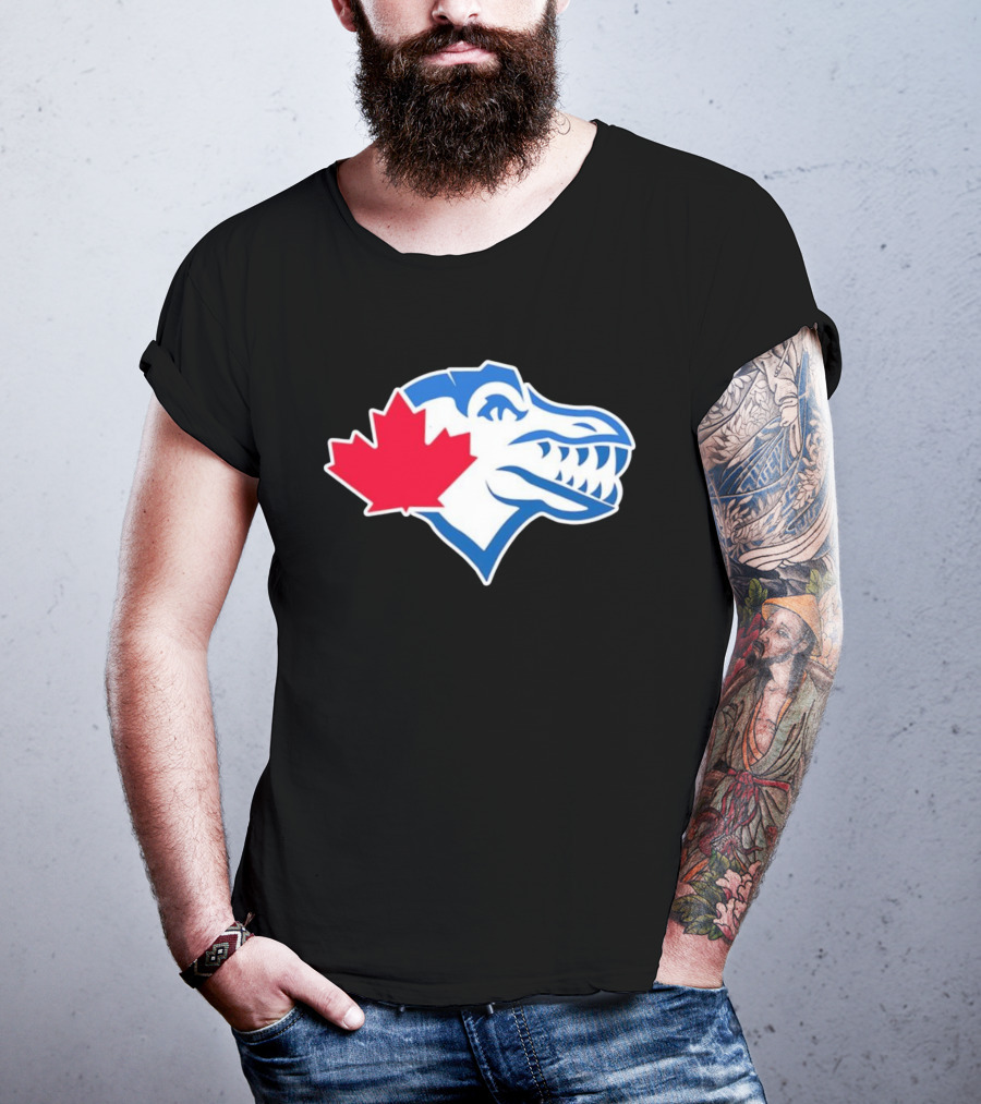 Toronto Raptors Blue Jays Mashup Maple Leaf Emblem T-Shirt