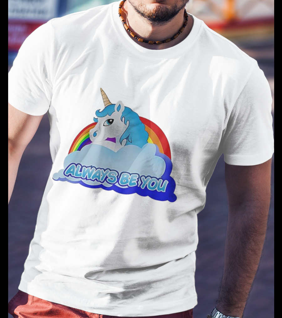 Rainbow Unicorn Always Be You Cloud Icon T-Shirt