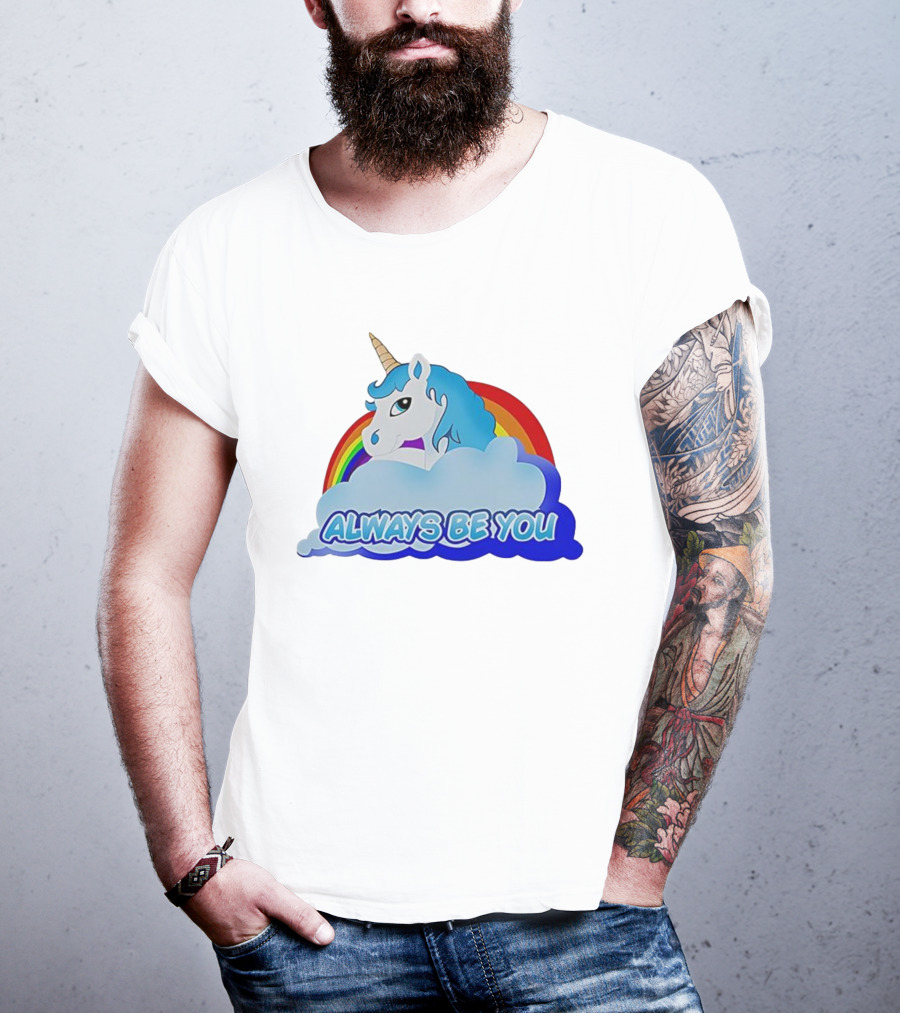 Rainbow Unicorn Always Be You Cloud Icon T-Shirt