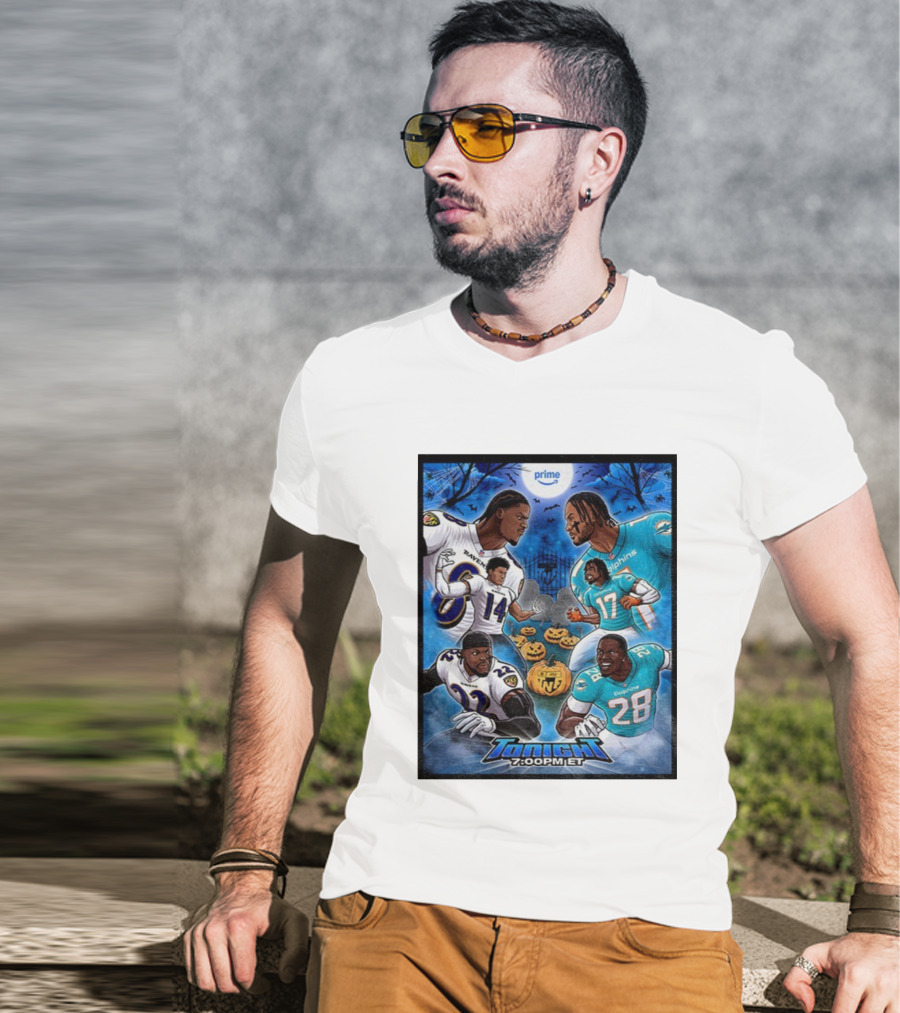 Baltimore Ravens Vs Miami Dolphins Halloween 2025 NFL Prime Tonight 7:00PM ET T-Shirt
