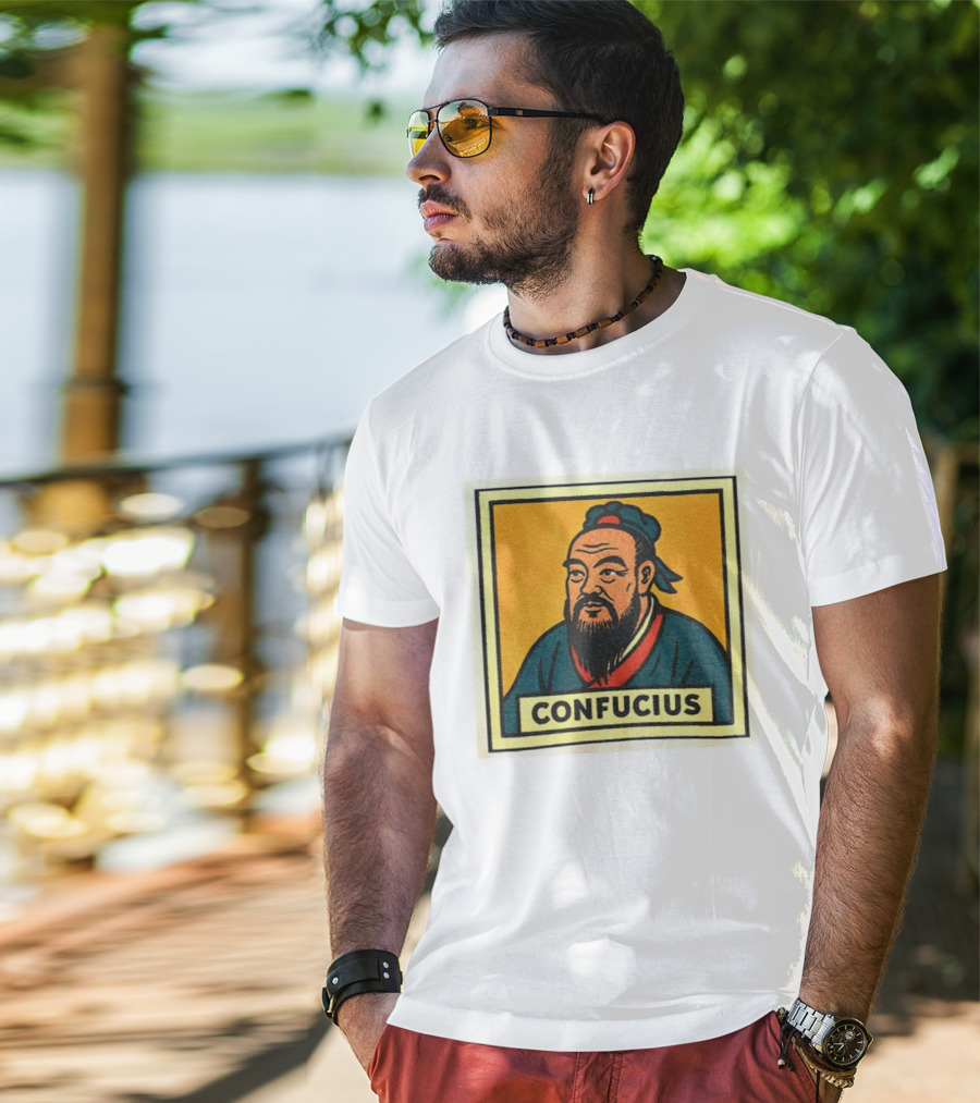 Confucius Retro Comic Style Chinese Philosopher Art T-Shirt