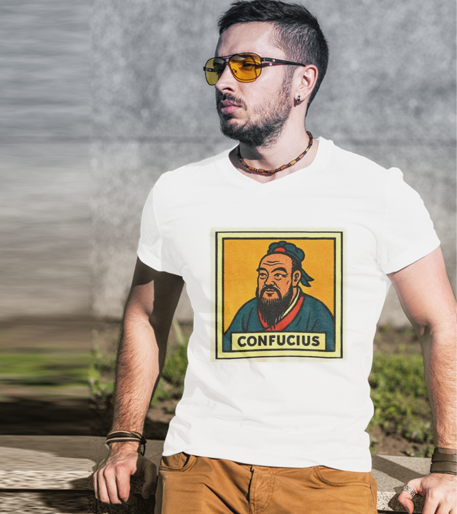 Confucius Retro Comic Style Chinese Philosopher Art T-Shirt
