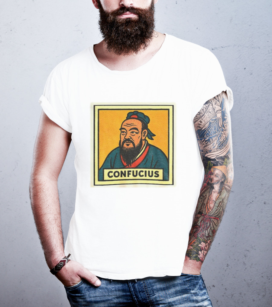 Confucius Retro Comic Style Chinese Philosopher Art T-Shirt