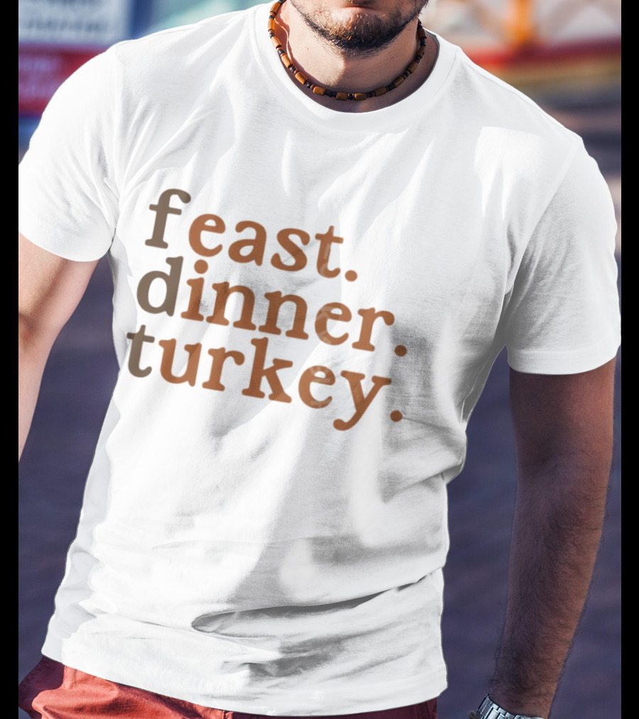 Feast Dinner Turkey Minimalist Pro-Immigrant Thanksgiving FDT T-Shirt