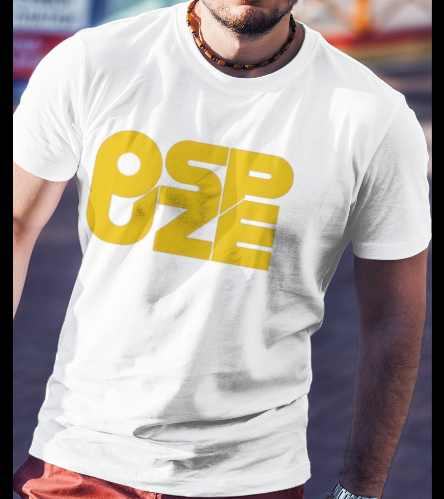 Ospuze Yellow Bold Text Logo T-Shirt