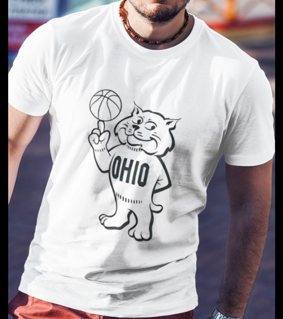Rufus Ohio Bobcat Mascot Basketball T-Shirt