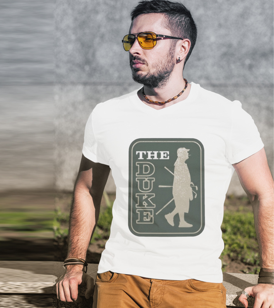 The Duke Golf Silhouette Smoking Golfer In Hat Retro Style T-Shirt