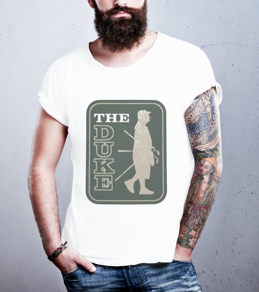 The Duke Golf Silhouette Smoking Golfer In Hat Retro Style T-Shirt