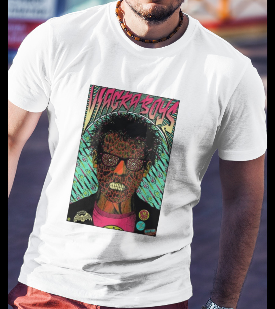 Viagra Boys Concert October 31 2025 The Far Out Lounge Austin Texas Psychedelic Art T-Shirt