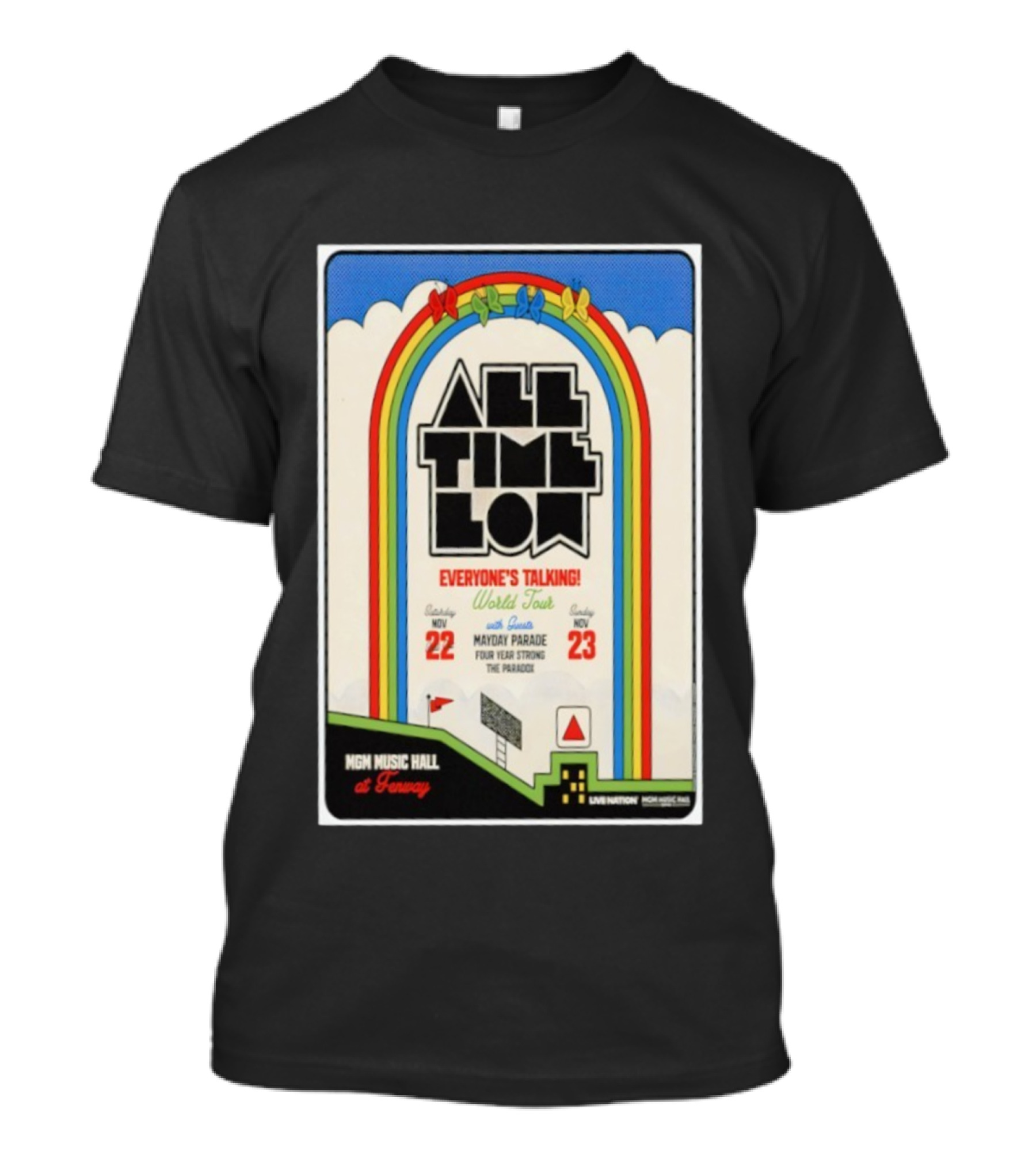 All Time Low Everyone's Talking World Tour MGM Music Hall Fenway Nov 22-23 2025 Mayday Parade Four Year Strong The Parade T-Shirt