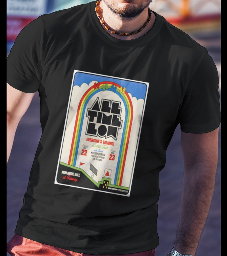 All Time Low Everyone's Talking World Tour MGM Music Hall Fenway Nov 22-23 2025 Mayday Parade Four Year Strong The Parade T-Shirt