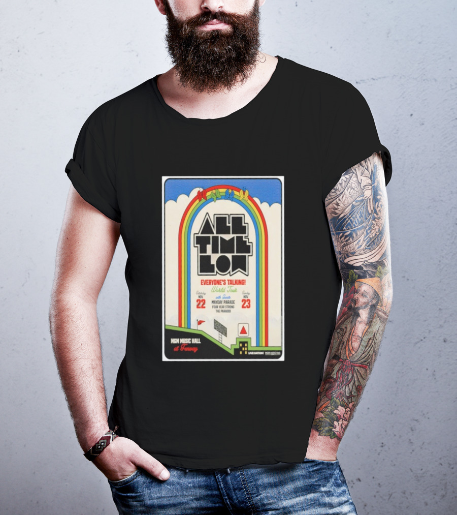 All Time Low Everyone's Talking World Tour MGM Music Hall Fenway Nov 22-23 2025 Mayday Parade Four Year Strong The Parade T-Shirt