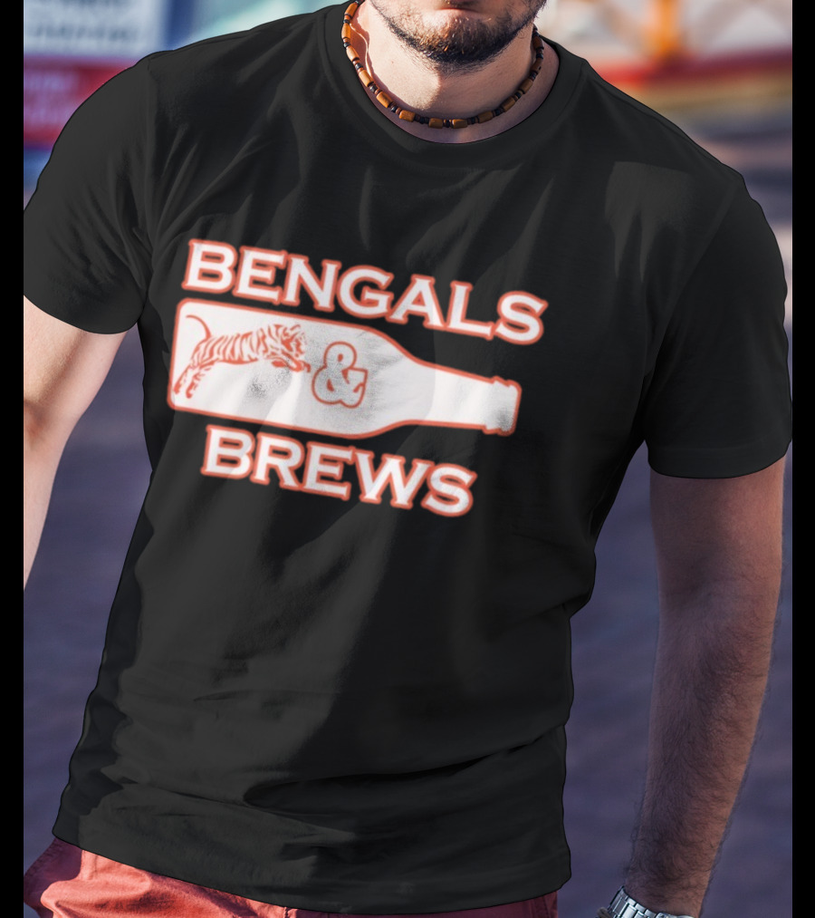 Bengals And Brews Cincinnati Bengals Game Day Tiger Bottle T-Shirt