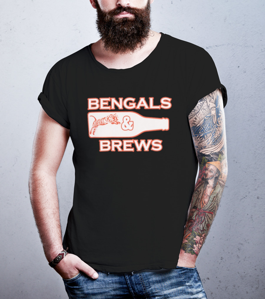 Bengals And Brews Cincinnati Bengals Game Day Tiger Bottle T-Shirt