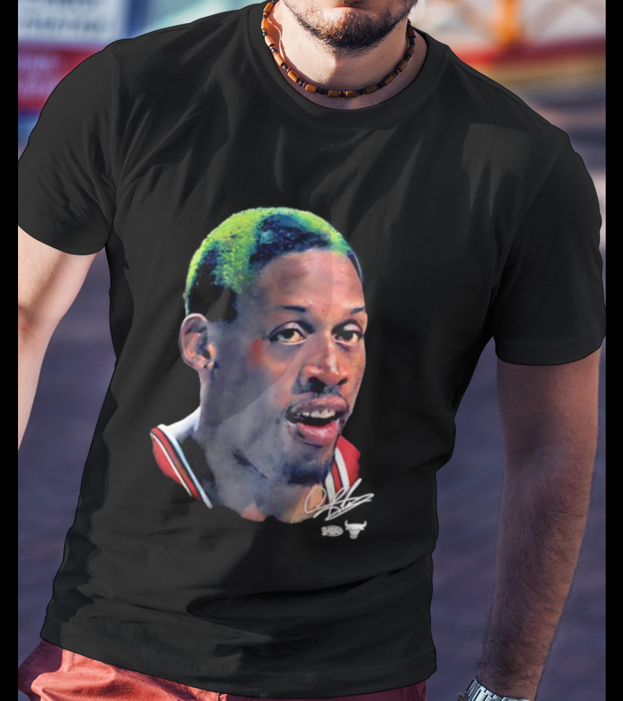 Chicago Bulls Dennis Rodman Big Face Signature T-Shirt
