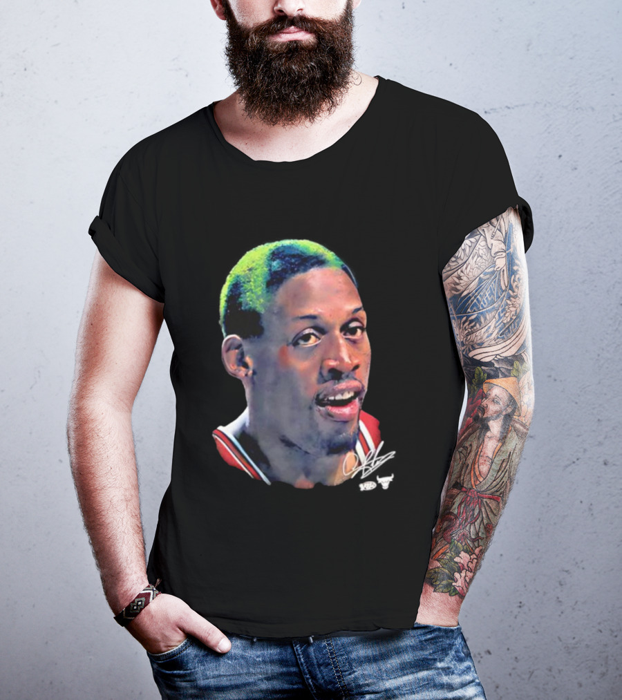 Chicago Bulls Dennis Rodman Big Face Signature T-Shirt