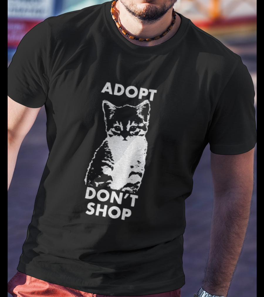 Adopt Don't Shop Vintage Cute Cat T-Shirt