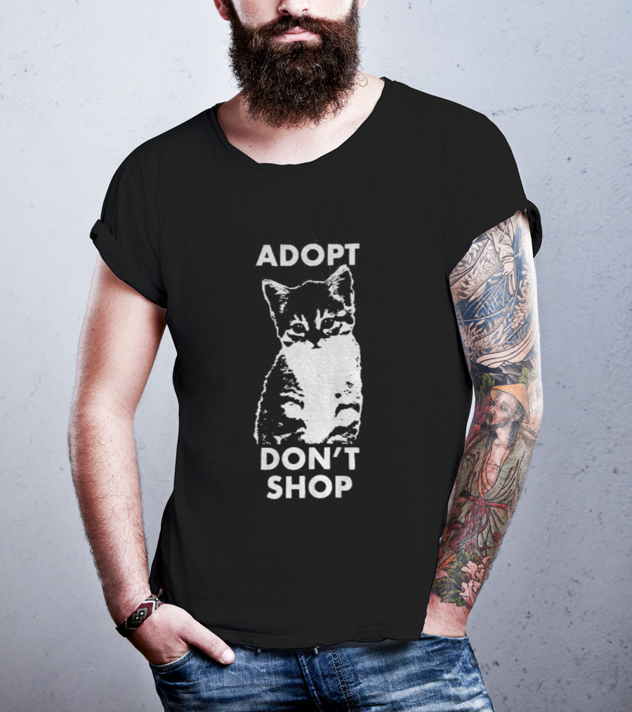 Adopt Don't Shop Vintage Cute Cat T-Shirt