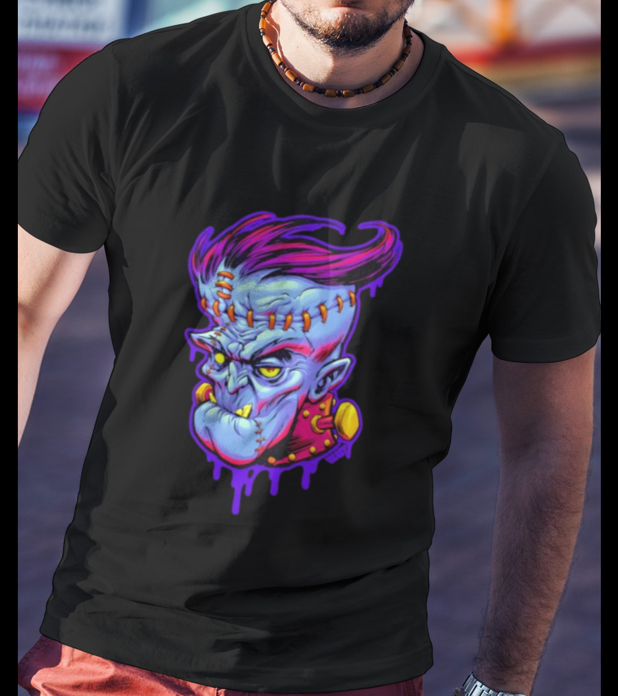 Funkenstein Frankenstein’s Monster Hammer Films Vampire Style Portrait T-Shirt