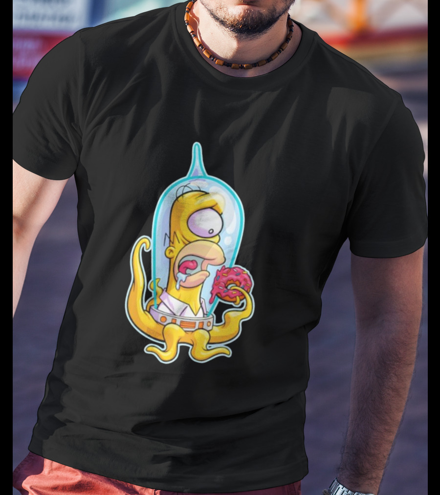 HO-MAR Simpsalien Homer Simpson BeastWreck Halloween Character Donut Space Alien T-Shirt