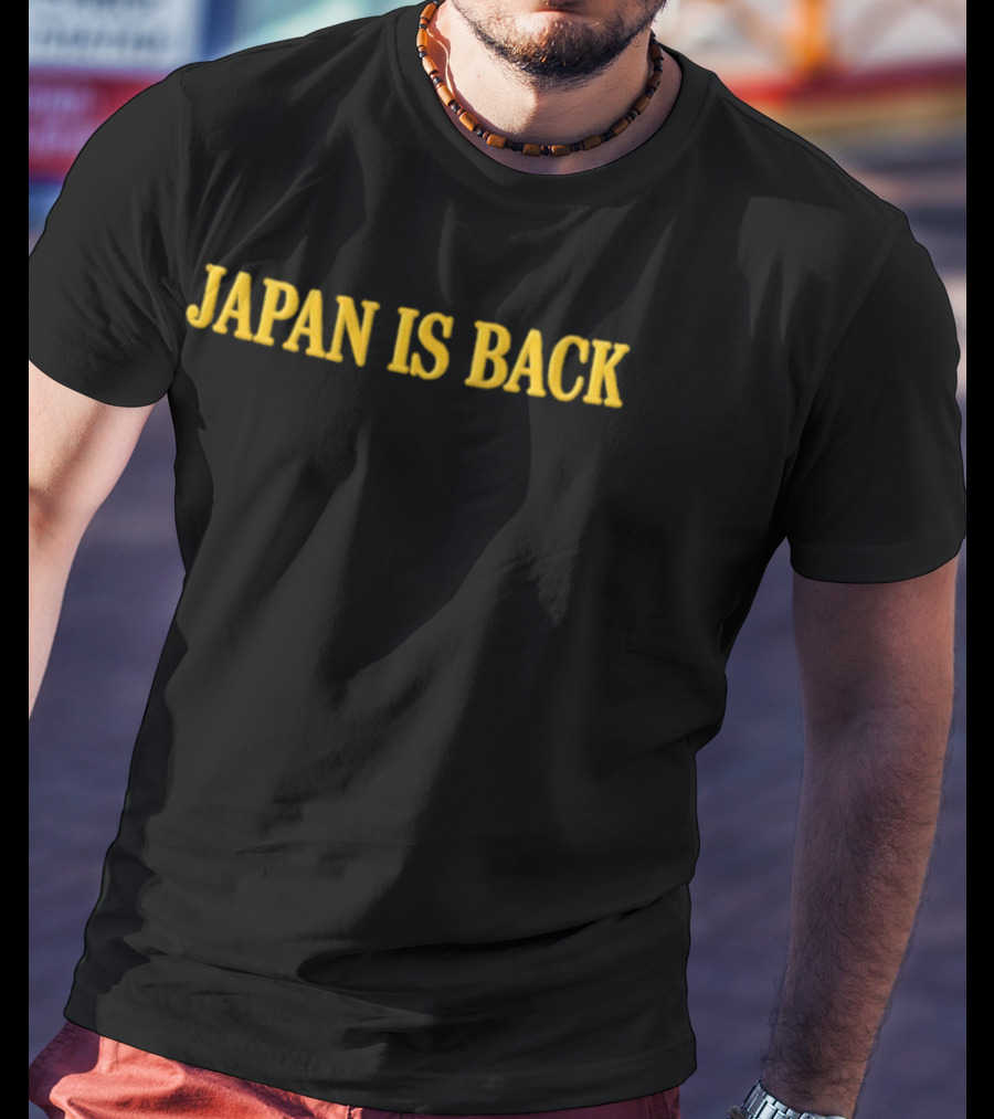 Japan Is Back Yellow Text T-Shirt