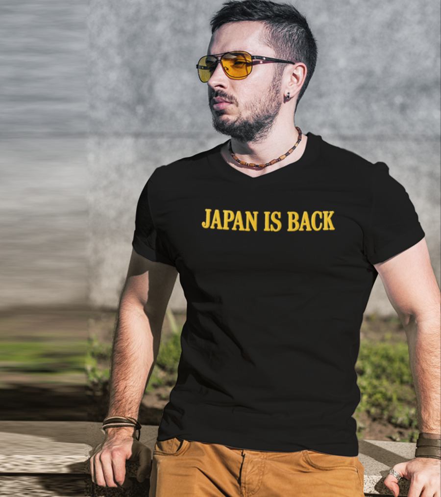 Japan Is Back Yellow Text T-Shirt