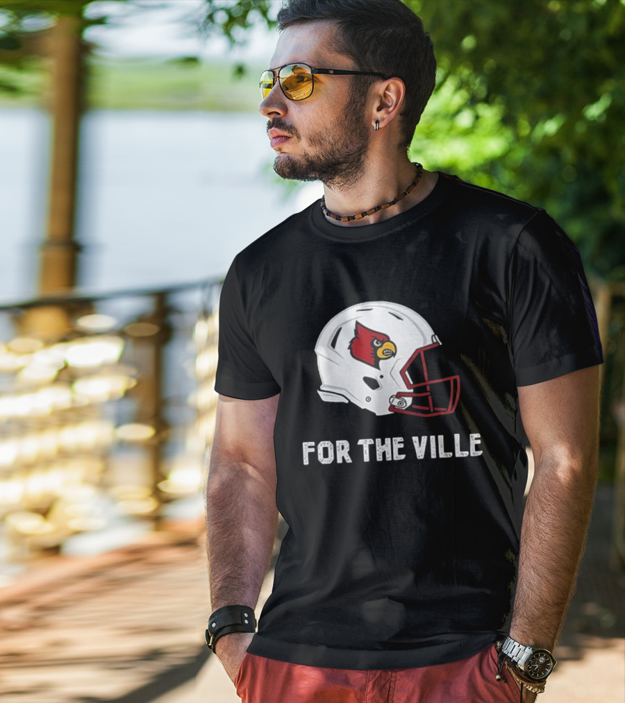 FOR THE VILLE Louisville Cardinals Mascot Helmet T-Shirt