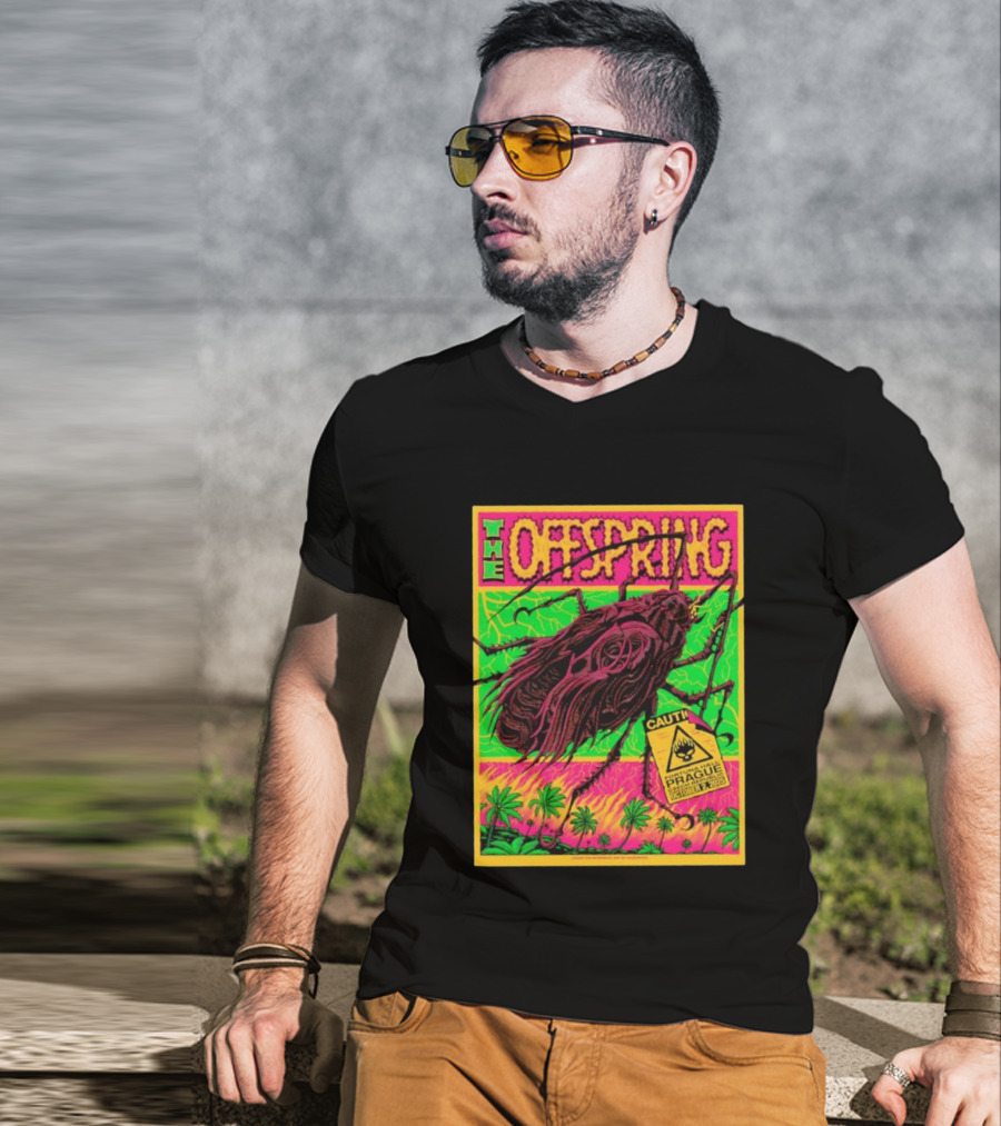The Offspring Fortuna Hall Prague October 2nd 2025 Caution Insect T-Shirt
