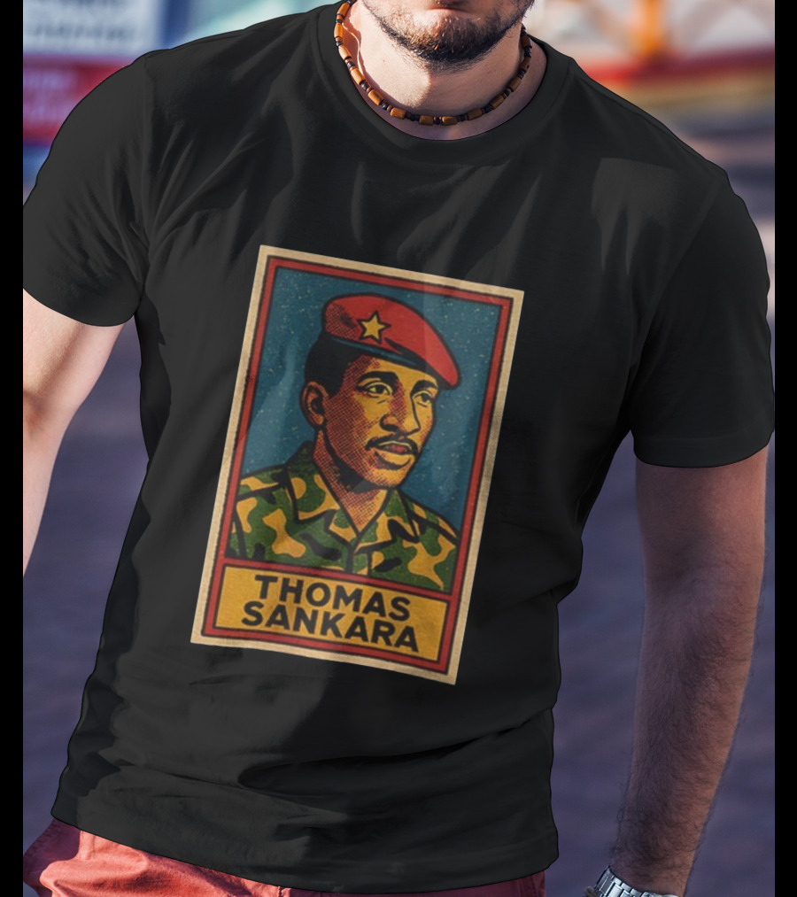 Thomas Sankara Camouflage Beret Revolutionary Style Retro T-Shirt