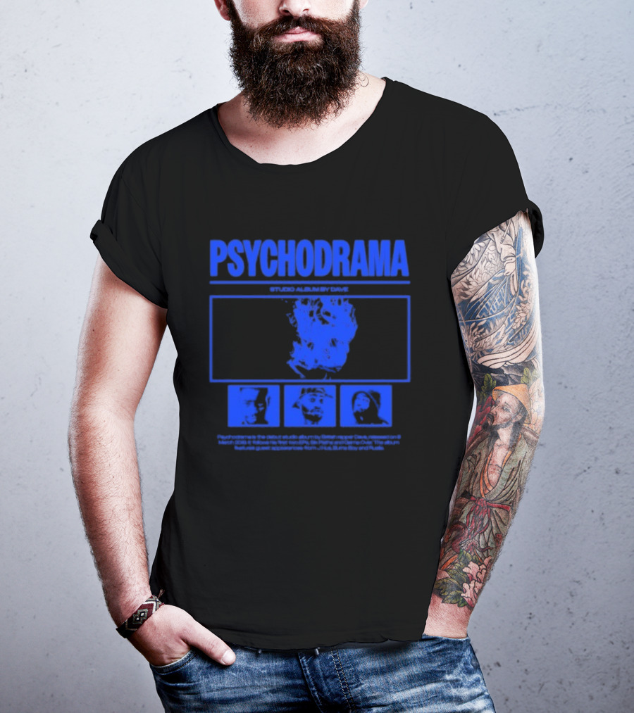 Dave Psychodrama Blue Face Iconic Music Album Art T-Shirt