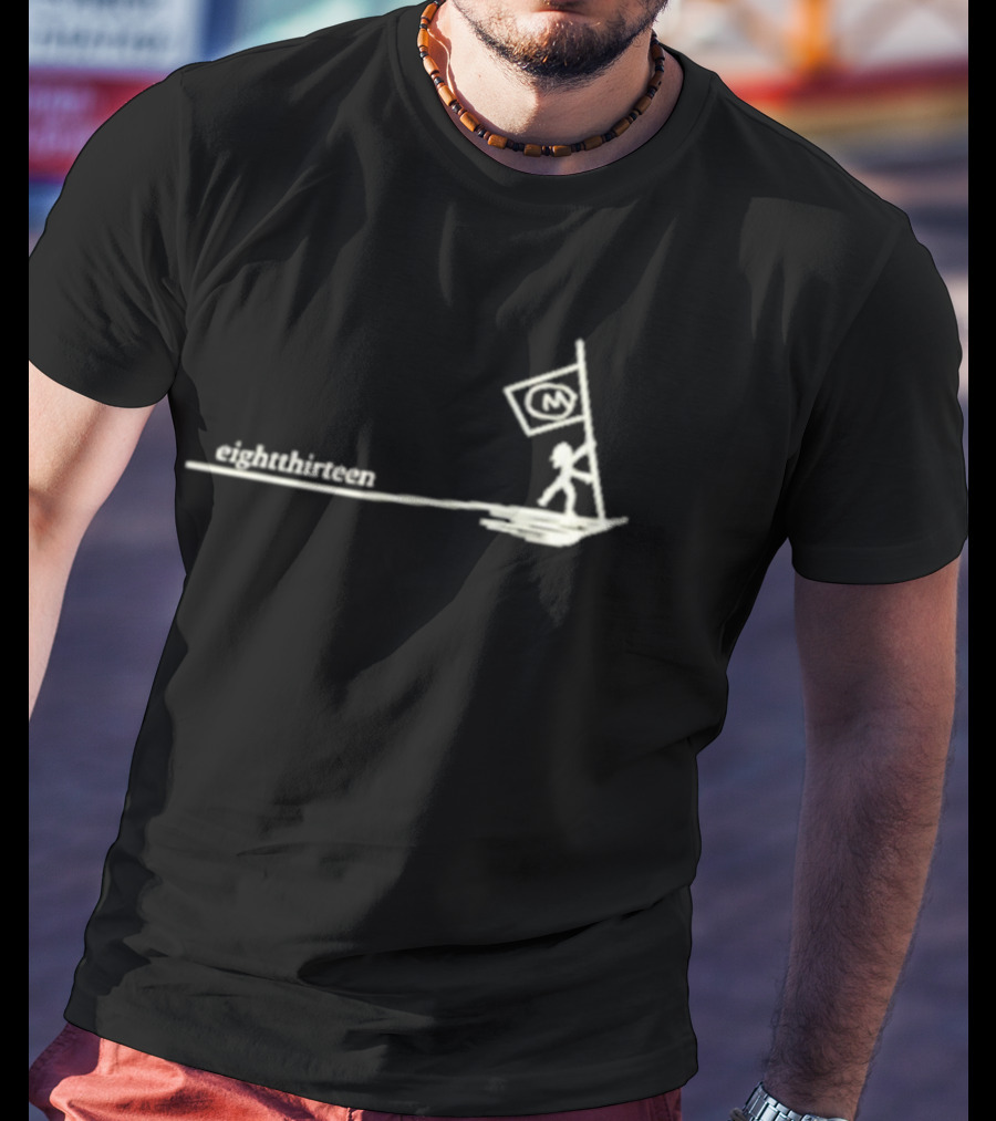 EightThirteen Stick Figure Carrying Flag Icon T-Shirt