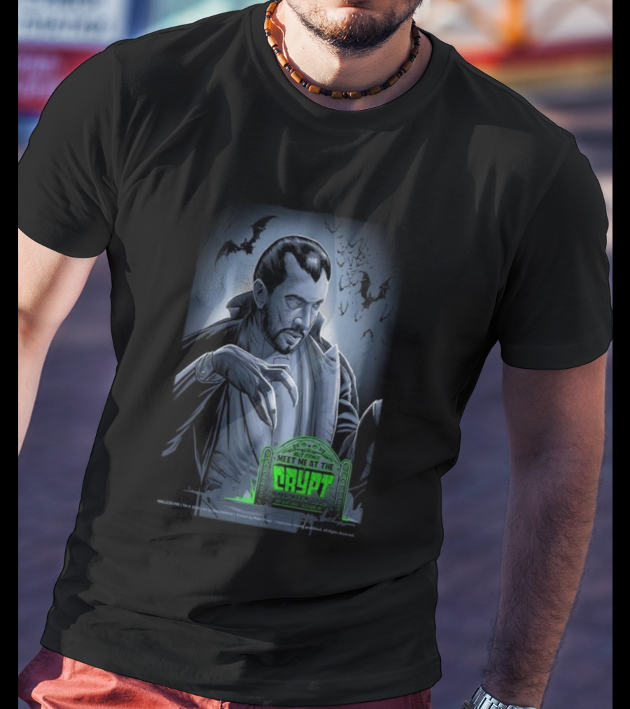 Billy Strings Meet Me At The Crypt Halloween 2025 Baltimore MD Dracula Vampire Bats Retro Horror T-Shirt