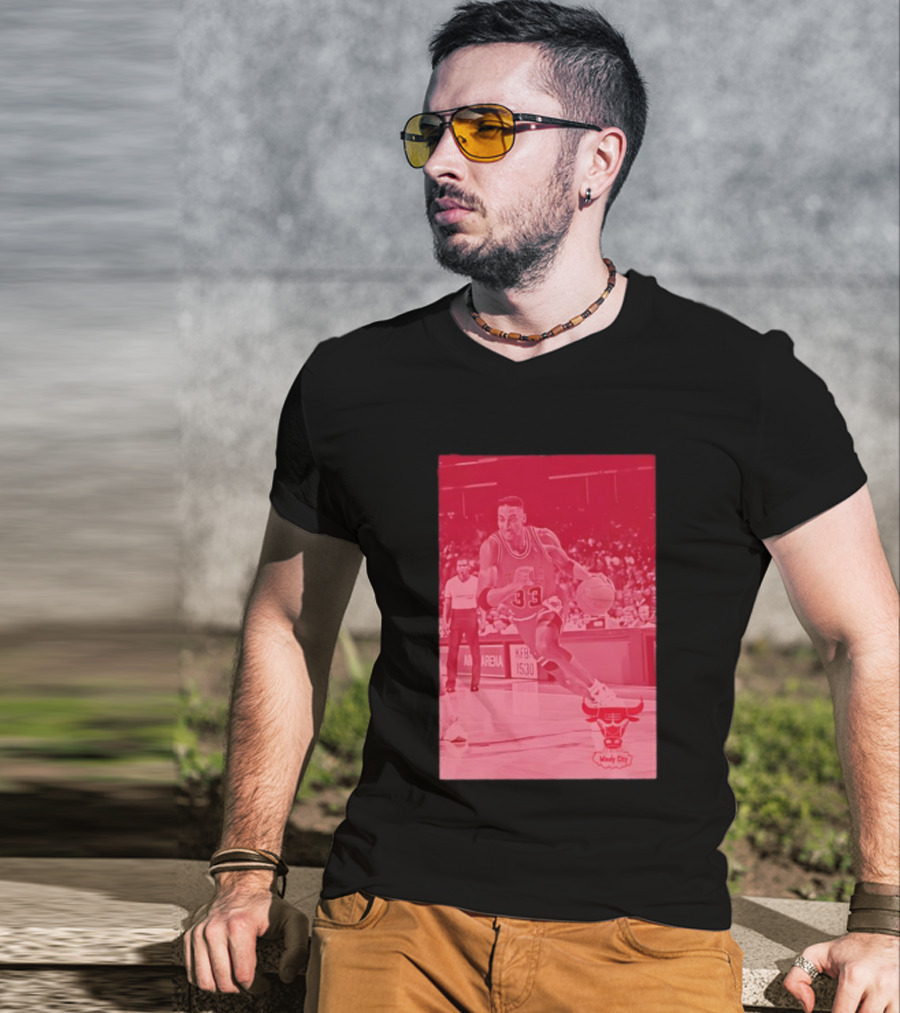 Chicago Bulls Scottie Pippen 33 Windy City NBA Basketball T-Shirt