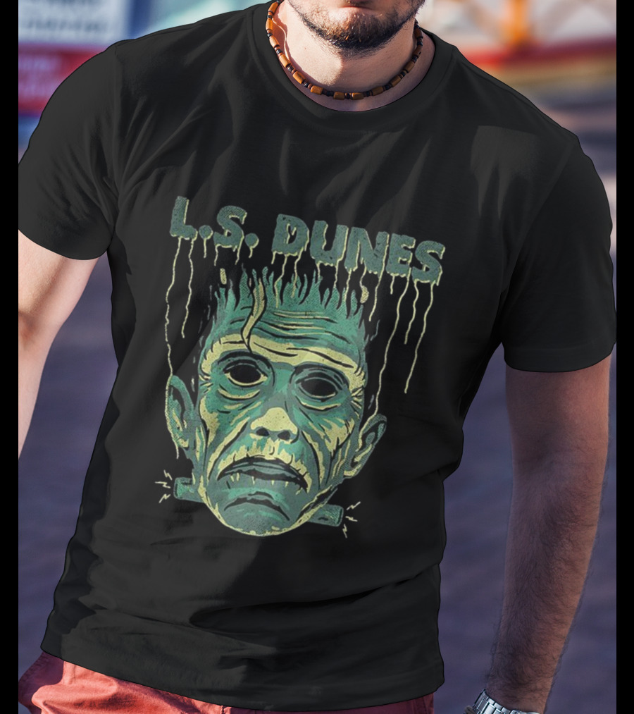 L.S. Dunes Frankenstein Halloween Monster Face T-Shirt
