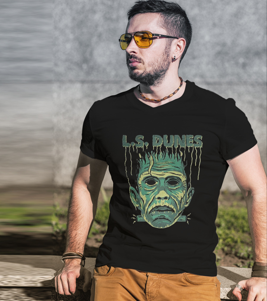 L.S. Dunes Frankenstein Halloween Monster Face T-Shirt
