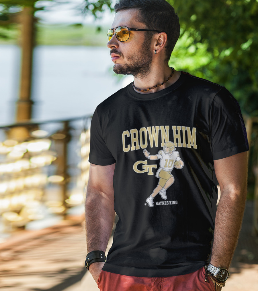 Crown Him GT 10 Georgia Tech Yellow Jackets Football T-Shirt