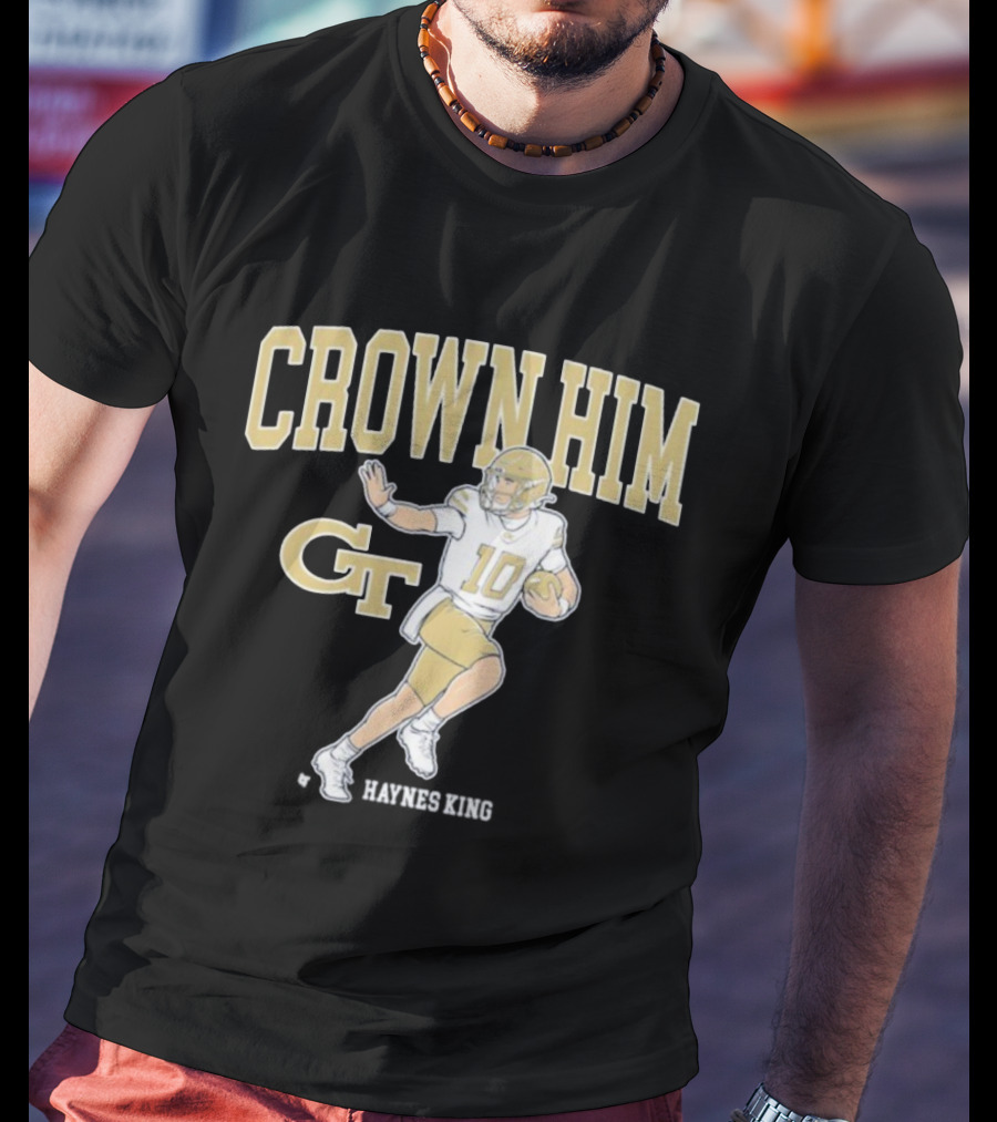 Crown Him GT 10 Georgia Tech Yellow Jackets Football T-Shirt