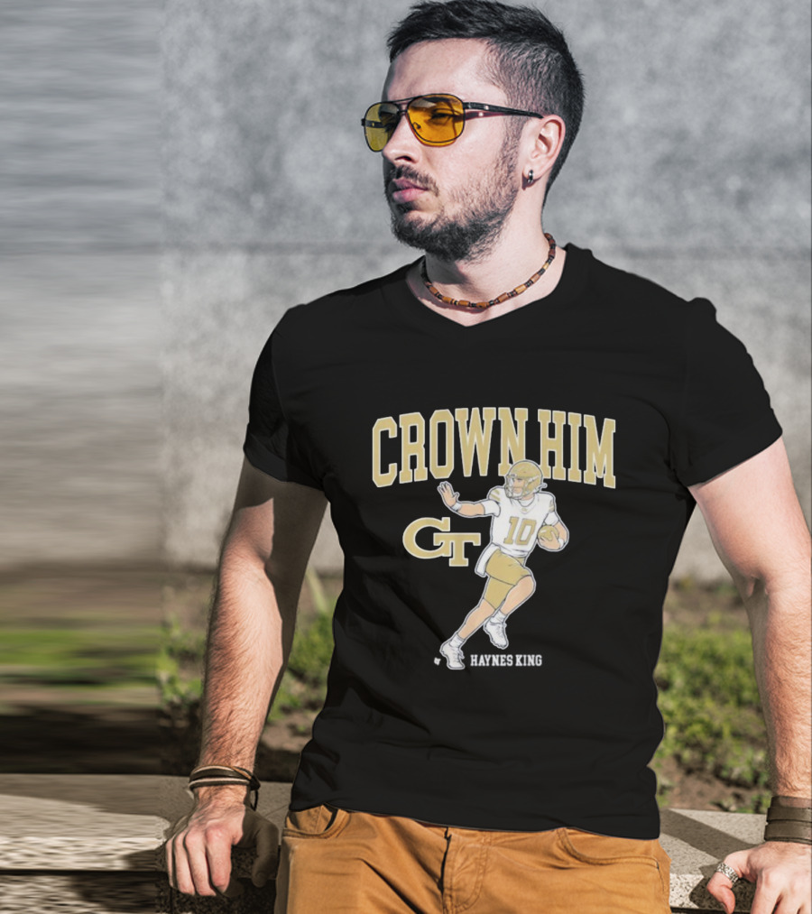 Crown Him GT 10 Georgia Tech Yellow Jackets Football T-Shirt